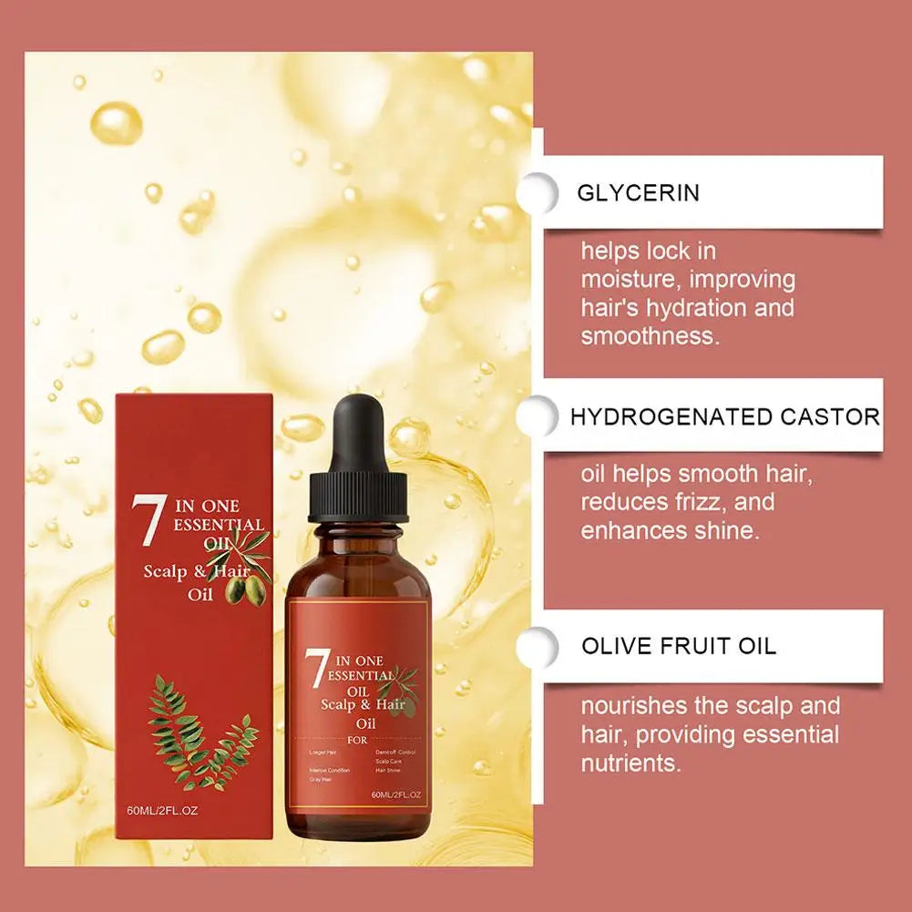 Olive Oil & Castor Hair Growth Serum 60ml | Silicone-Free Hair Growth Serum QXL