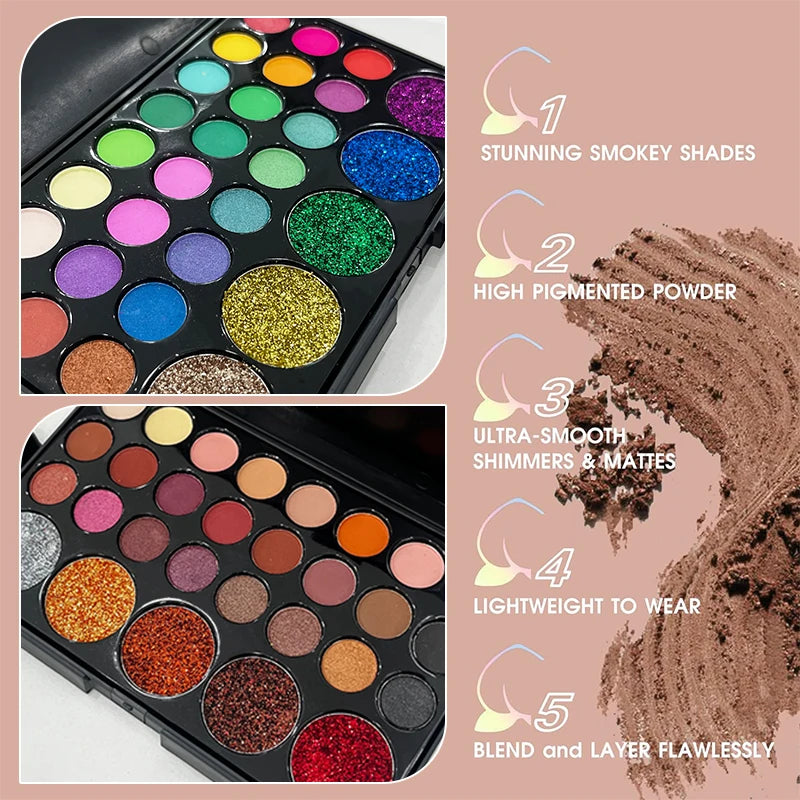VERONNI 29-Color Eyeshadow Palette | Shimmer Matte Set Eyeshadow Palette Set QXL