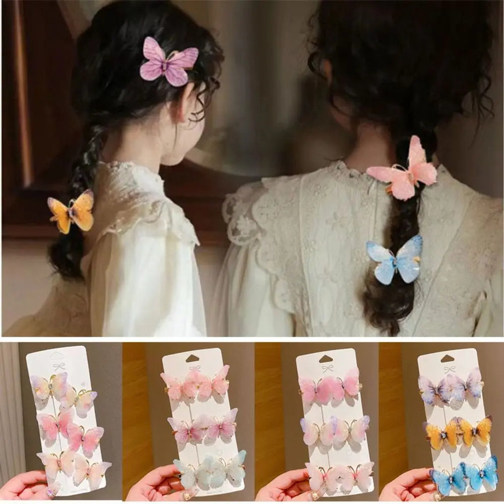 6-Pack Colorful Butterfly Hair Clips & Barrettes for Women Butterfly Hair Clips QXL