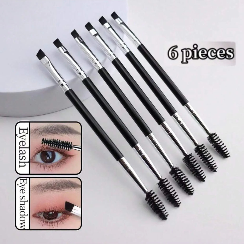 6-Piece Dual-Ended Eye Makeup Brush Set | Eyeliner & Brow Eye Makeup Brush Set QXL