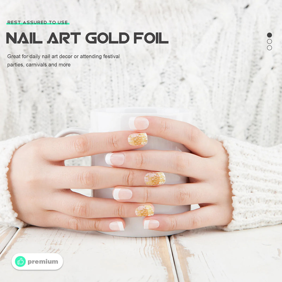 6-Pack Gold Foil Mesh Nail Art Decorations | DIY Manicure Set Nail Art Decoration QXL Default Title