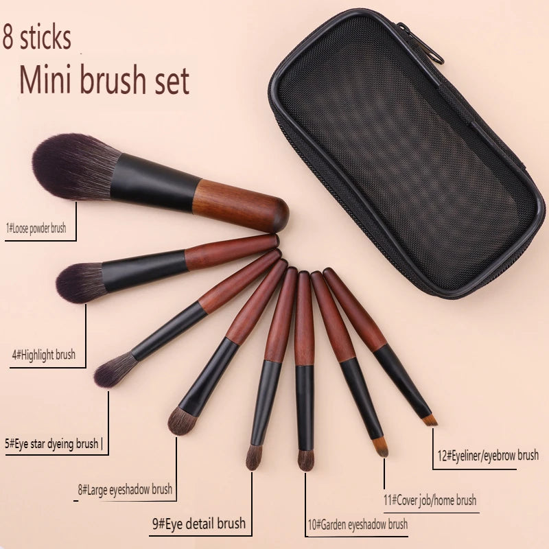 12-Piece Mini Travel Makeup Brush Set | Eyeshadow & Dot Brushes Travel Makeup Brush Set QXL 8 brushes CN