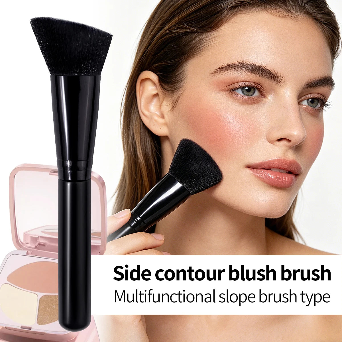KOSSHOW Slope Blush Brush | Contour, Bronzer & Highlighter Contour Blush Brush QXL black