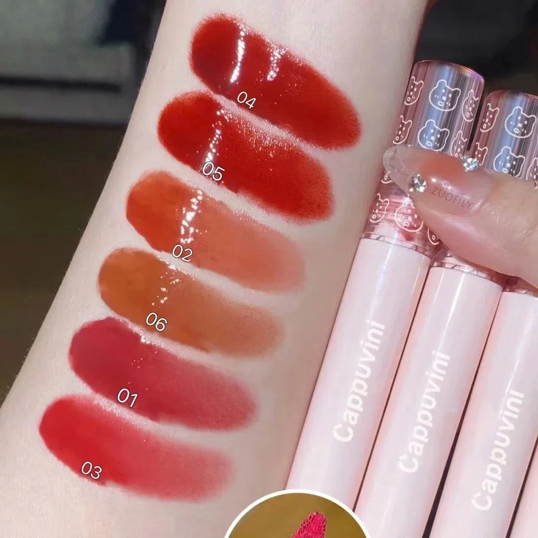 Cherry Pink Mirror Lip Gloss & Lip Oil | Waterproof Tint Lip Gloss & Lip Oil QXL