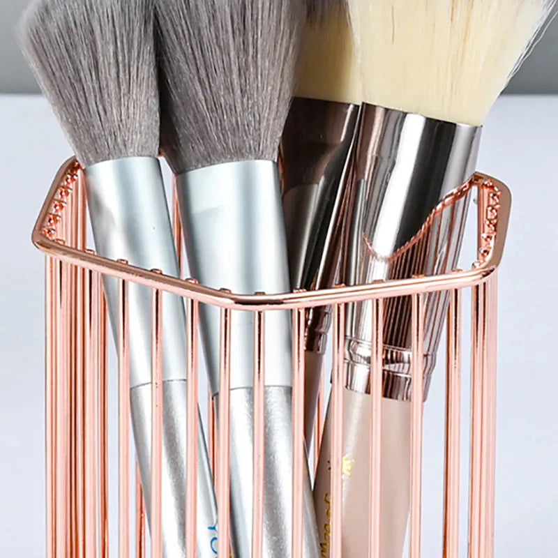 Hexagon Iron Makeup Brush Holder & Desk Cosmetic Organizer Makeup Brush Holder QXL