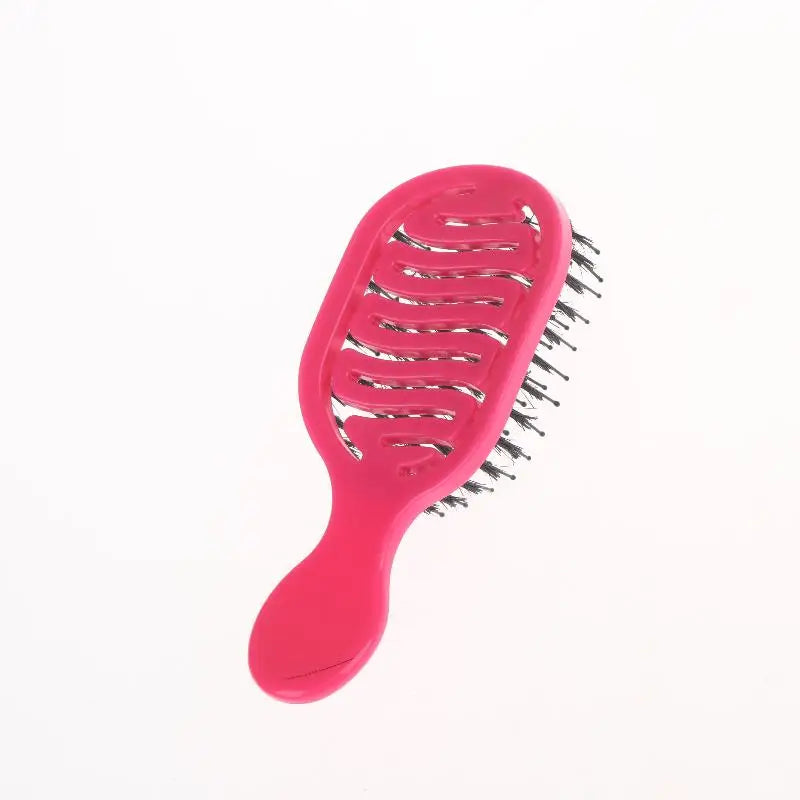 Mini Boar Bristle Detangling Hairbrush & Scalp Massage Comb Boar Bristle Hairbrush QXL Rose red