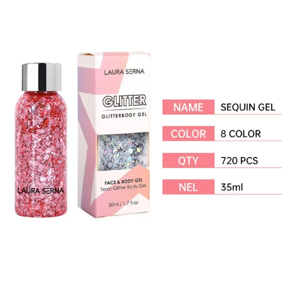 Face & Body Glitter Gel with Sequins | 9 Colors, 35ml Face & Body Glitter QXL