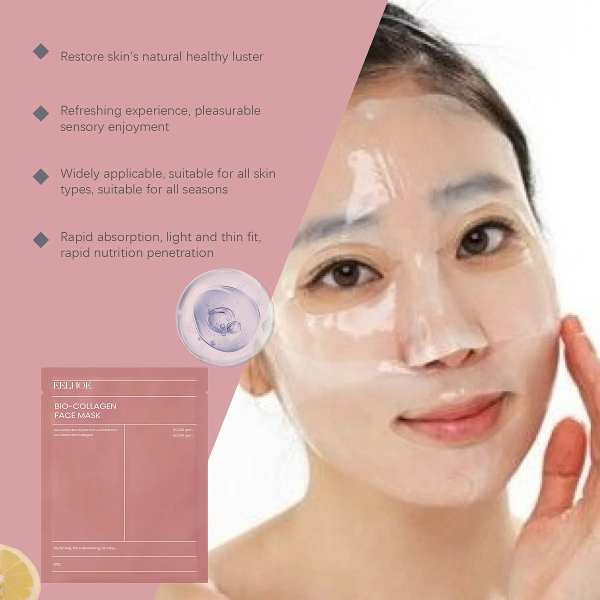 10-Pack Collagen Sheet Masks – Hydrating & Brightening Collagen Sheet Mask QXL