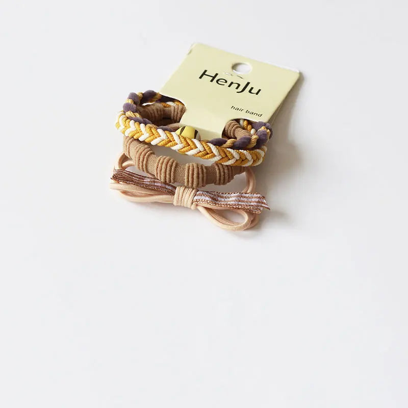 Korean Plaid Hair Ties – High-Elastic Gentle Hold for Girls Hair Ties QXL