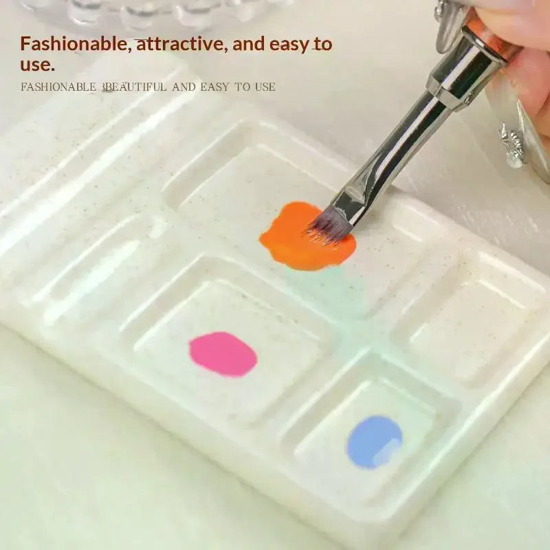 Ceramic Square Nail Art Palette & Brush Holder Tray Nail Art Palette QXL