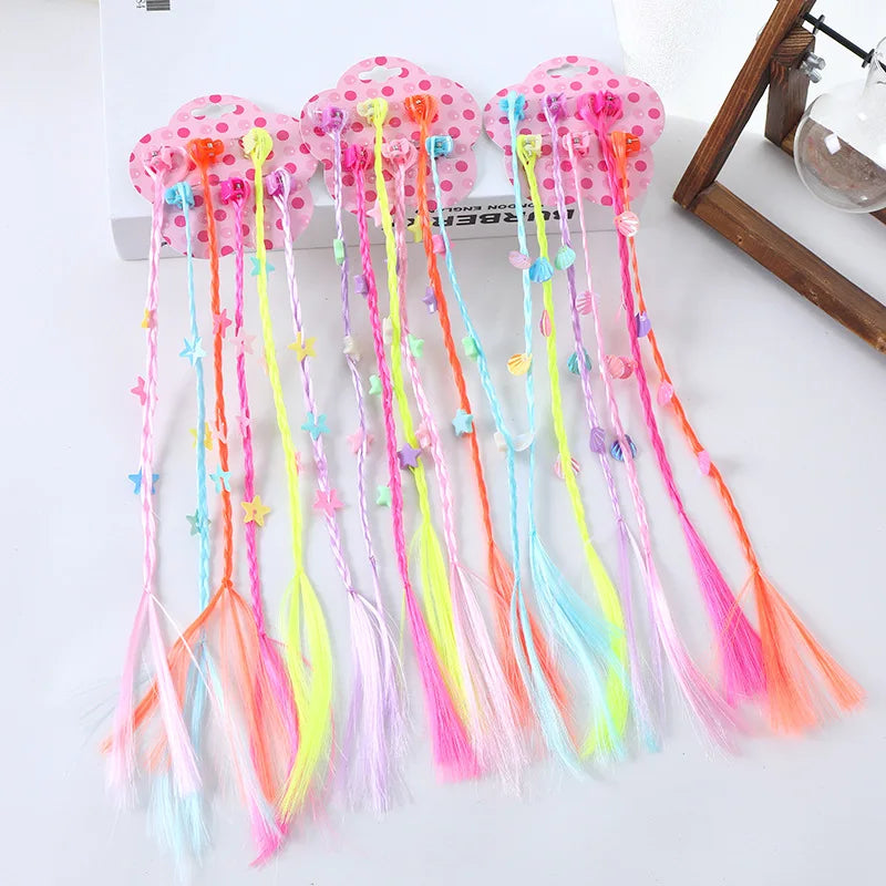 6-Pack Girls Fairy Braid Clips | Butterfly Star Princess Hairpins Kids Hair Clips QXL
