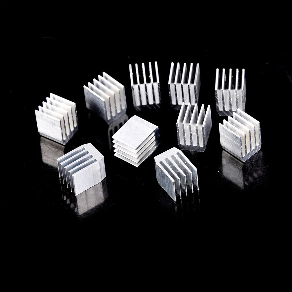 10-Pack Aluminum Heatsink 9×9×12mm | RAM CPU GPU Cooler Aluminum Heatsink QXL