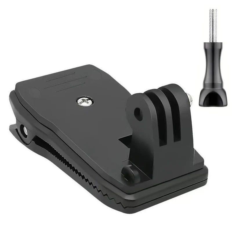 360° Rotatable Camera Backpack Clip Mount | GoPro DJI DSLR Camera Backpack Mount QXL black color