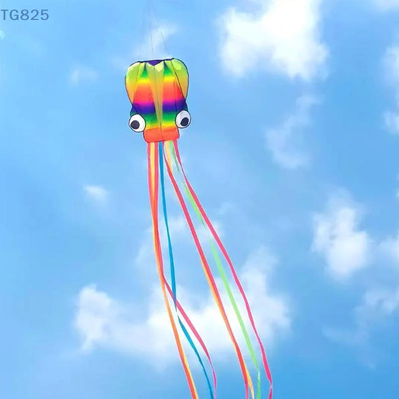 4m Giant 3D Octopus Soft Kite | Rainbow Colors & 100m Line Giant Soft Kite QXL