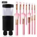 KOSSHOW 15-Pc Makeup Brush Set with Storage Case & Sponges Makeup Brush Set QXL Pink