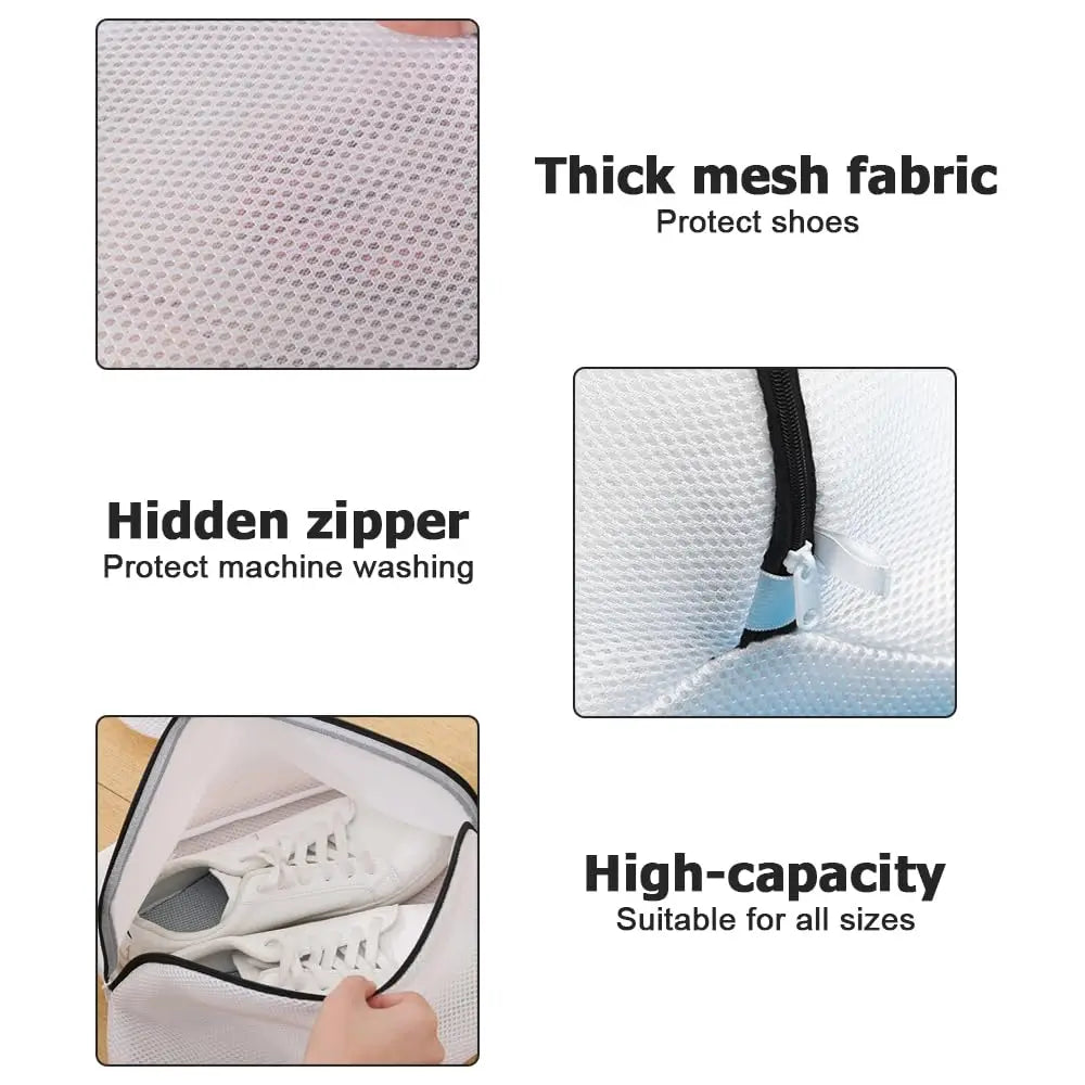 Mesh Shoe Washing Bag – Reusable Machine Wash Protector Shoe Laundry Bag QXL