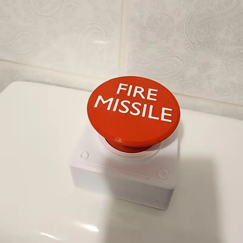 Fire Missile Toilet Button Extender | No-Drill Bathroom Upgrade Toilet Button Extender QXL