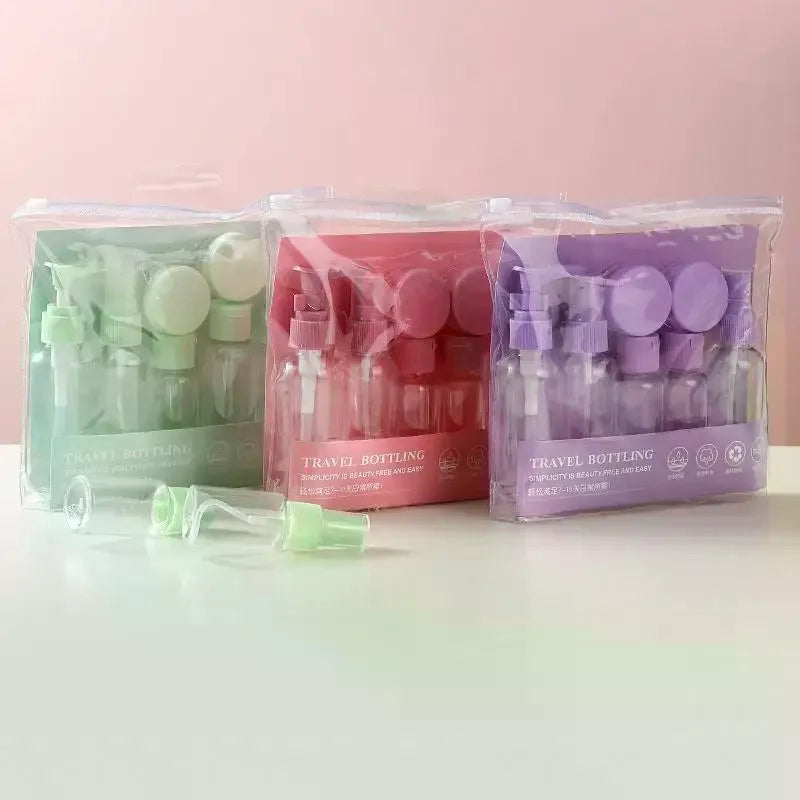 Travel Refillable Bottle Set – 8-Pc Cosmetic Travel Containers Travel Bottle Set QXL