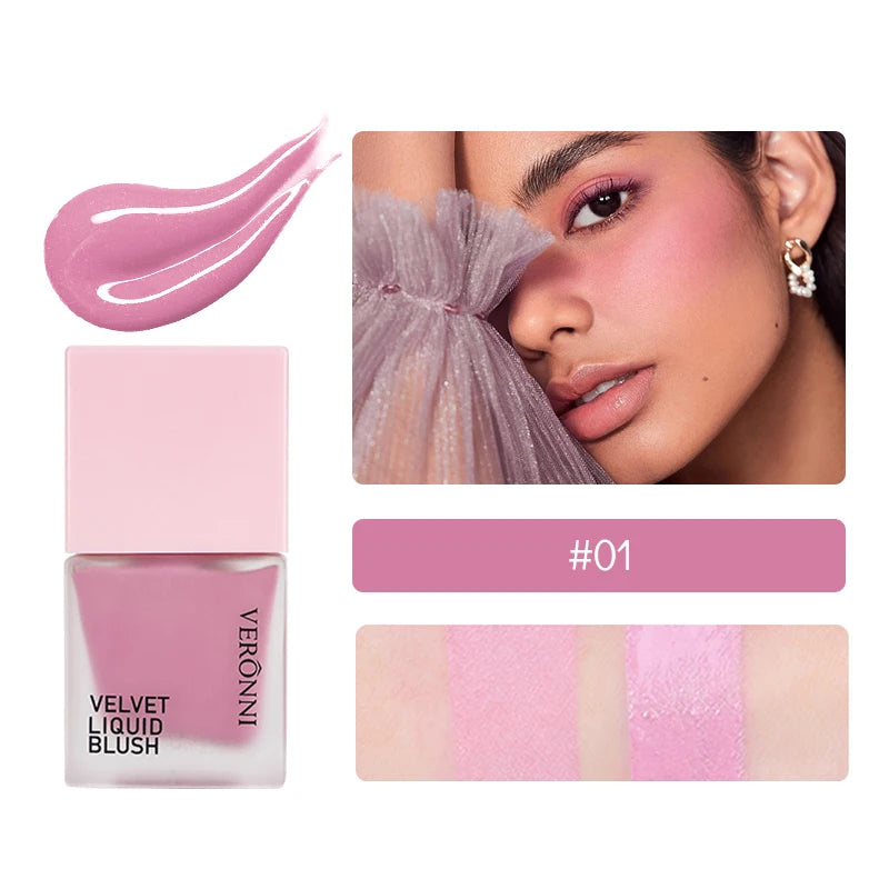 VERONNI Liquid Blush 4 Shades 5ml | Vegan Cheek Tint Dewy Matte Liquid Blush QXL 01