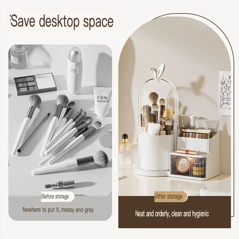 Rotating Dustproof Acrylic Makeup Organizer | Cosmetic Storage Makeup Organizer QXL