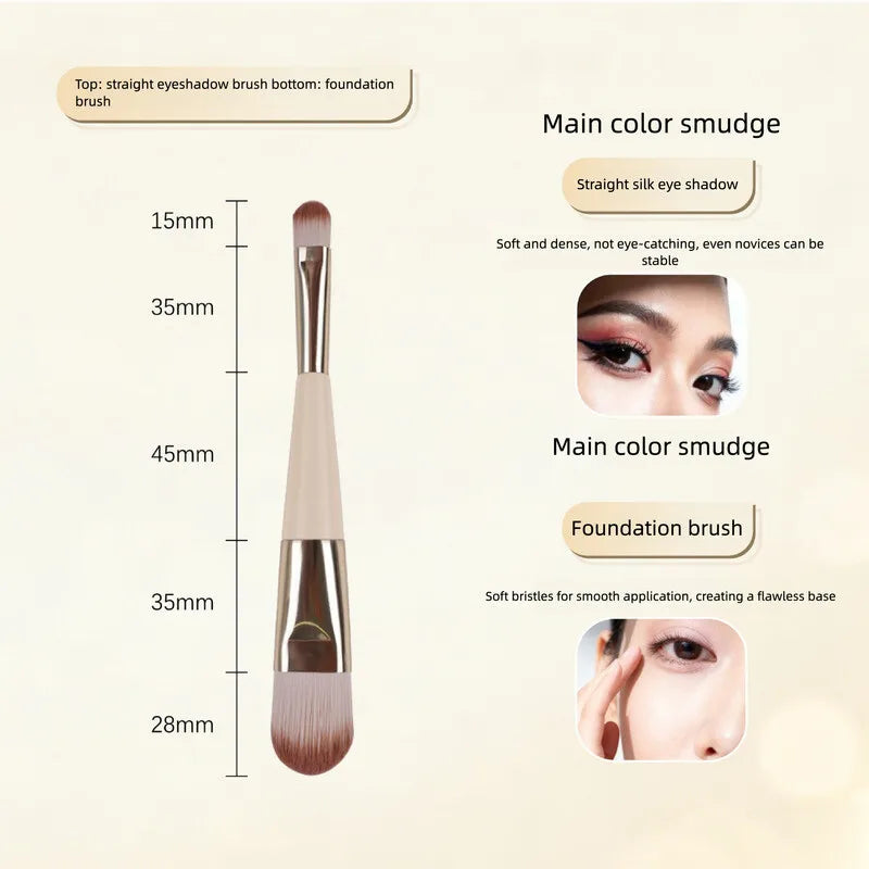 Double-Ended Tongue-Shaped Foundation & Eyeshadow Brush Makeup Brush QXL