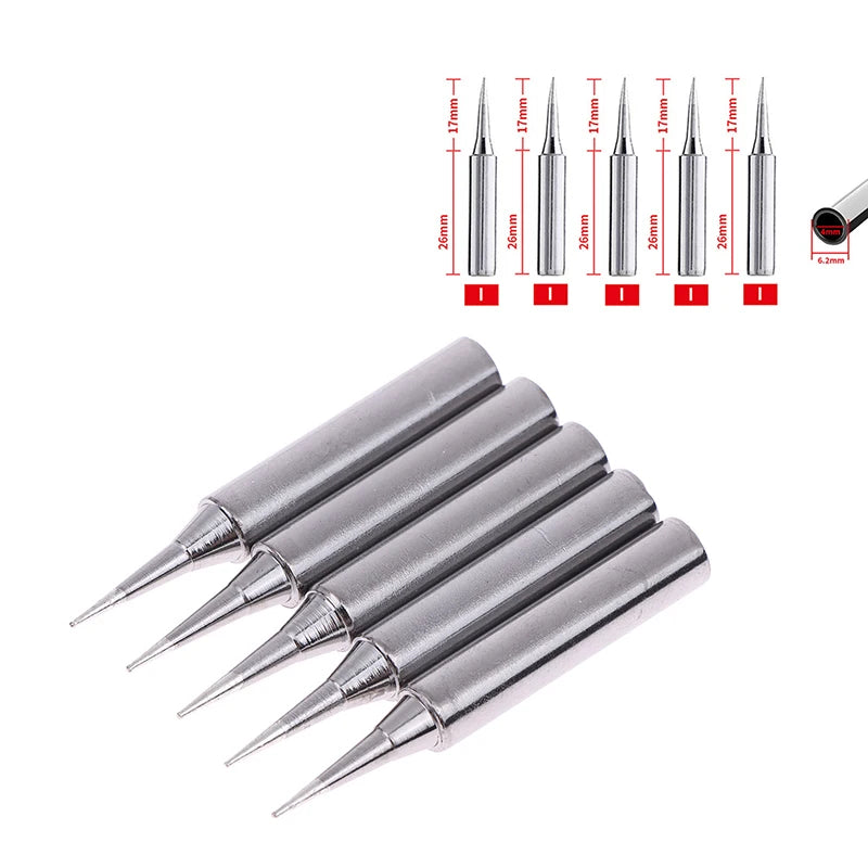 5-Pack 900M-T-B Lead-Free Copper Soldering Iron Tips Set Soldering Iron Tips QXL A4
