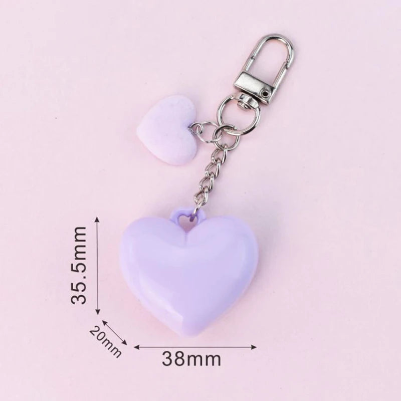 Heart-Shape Mini Empty Compact with Mirror & Keychain Empty Makeup Compact QXL