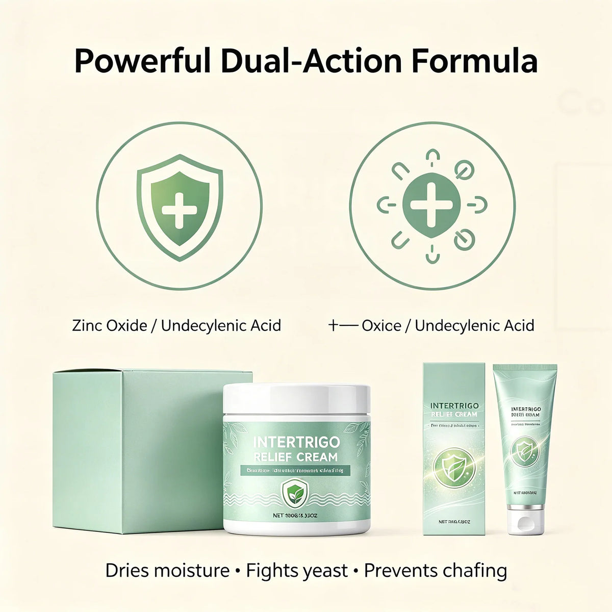 Zinc Oxide Skin Fold Cream | Chafing & Moisture Control 57g/100g Skin Fold Cream QXL