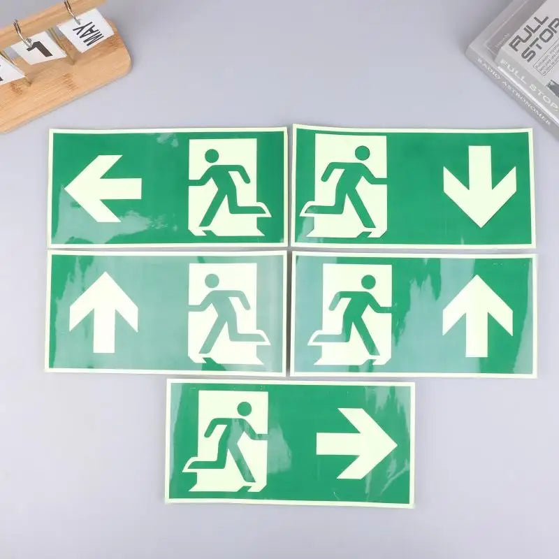 Photoluminescent Exit Sign Wall Decal | Glow-in-Dark Sticker Safety Wall Decal QXL