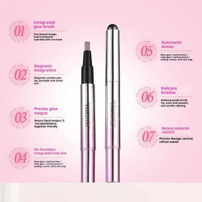 6-in-1 Cat Eye Magnetic Gel Nail Polish Pen | DIY Nail Art Magnetic Gel Nail Pen QXL