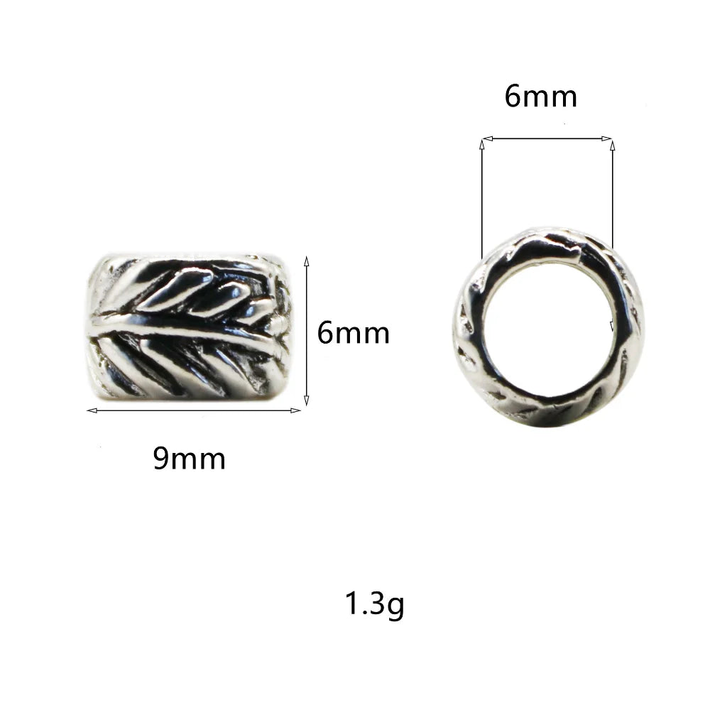 10-Pack Viking Rune Dreadlock Beard Bead Rings | Silver Metal Hair Braid Beads QXL