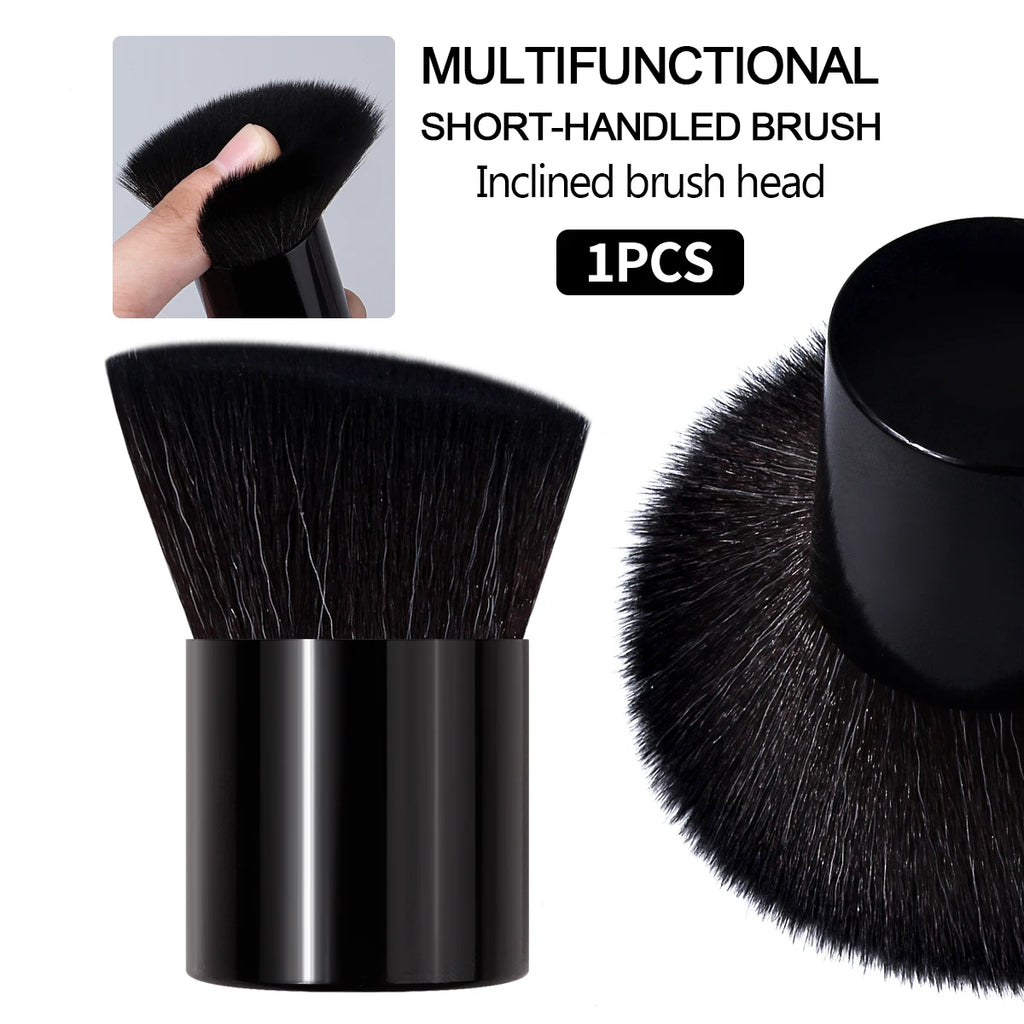 KOSSHOW Mini Travel Makeup Brush | Blush, Bronzer & Powder Travel Makeup Brush QXL black
