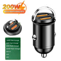 200W Dual USB Car Charger PD QC3.0 Fast Charging Adapter Car Charger Adapter QXL 2USB 200W Orange