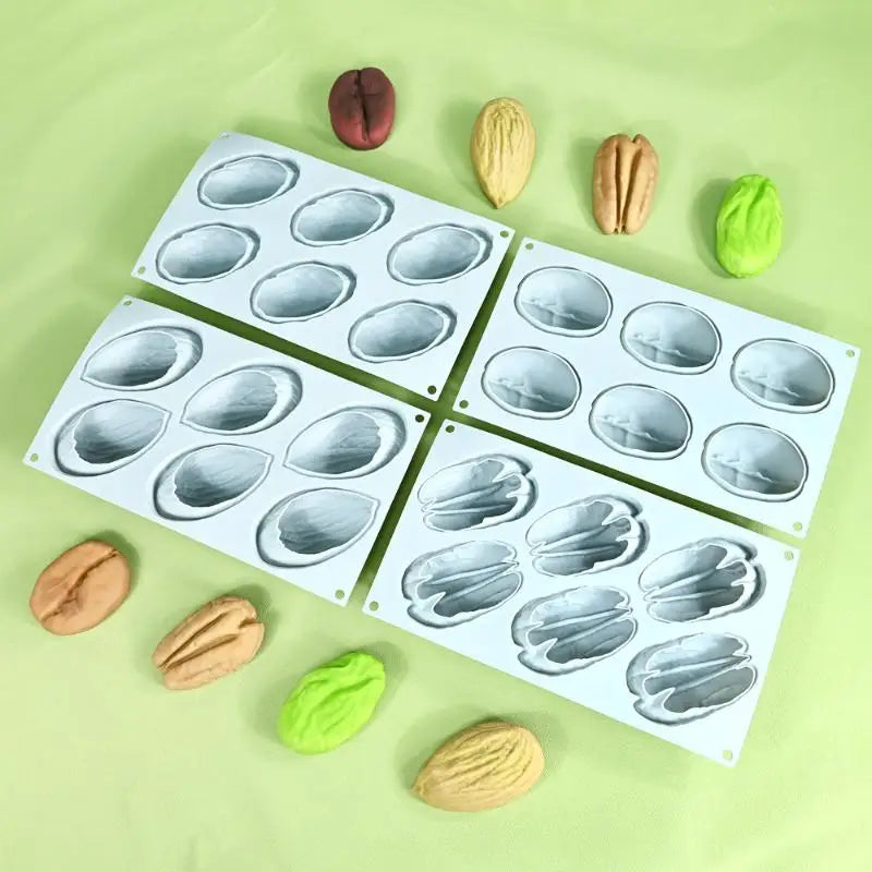 Nut-Shaped Silicone Molds – Almond Pistachio Walnut Bakeware Silicone Baking Mold QXL