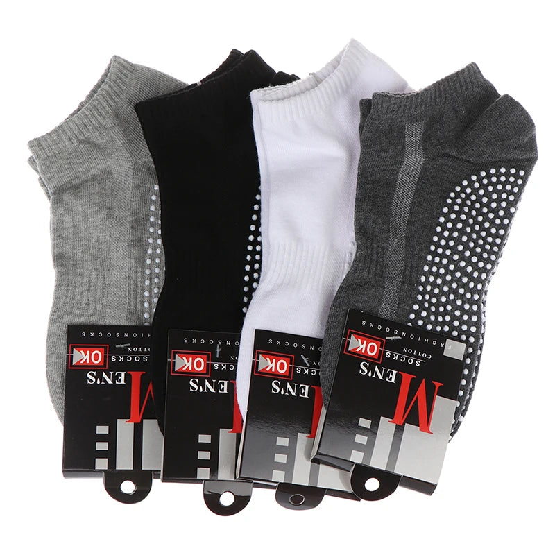 Men's Cotton Non-Slip Yoga Socks | Grip Pilates & Gym Yoga Grip Socks QXL