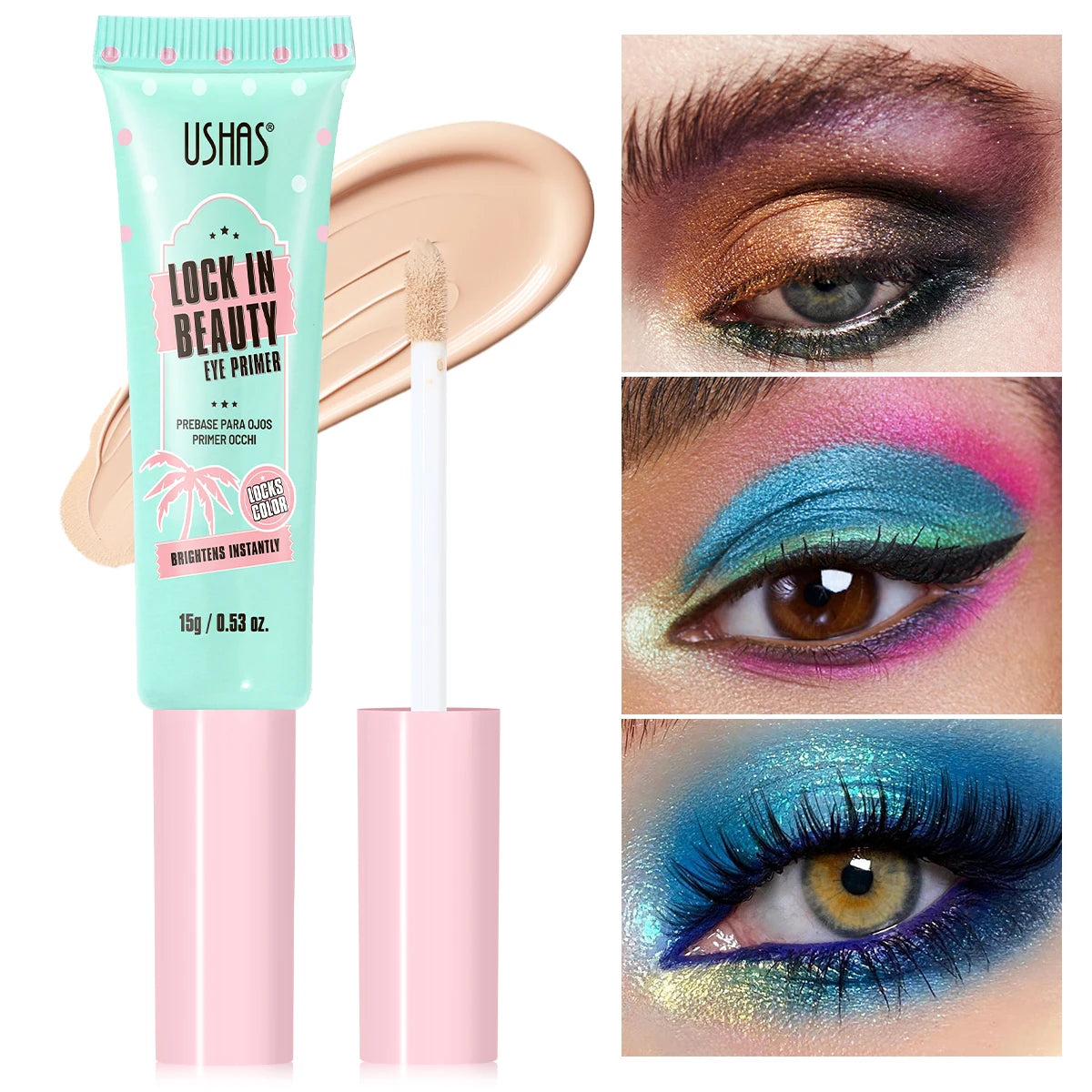 USHAS Eyeshadow Primer – Long-Lasting Smudge-Proof Eye Base Eyeshadow Primer QXL