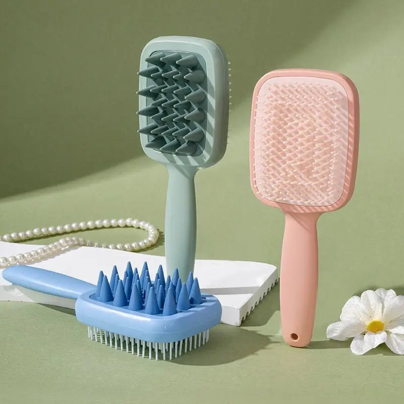 Double-Sided Scalp Massage Shampoo Brush & Comb | Long Handle Scalp Massage Brush QXL