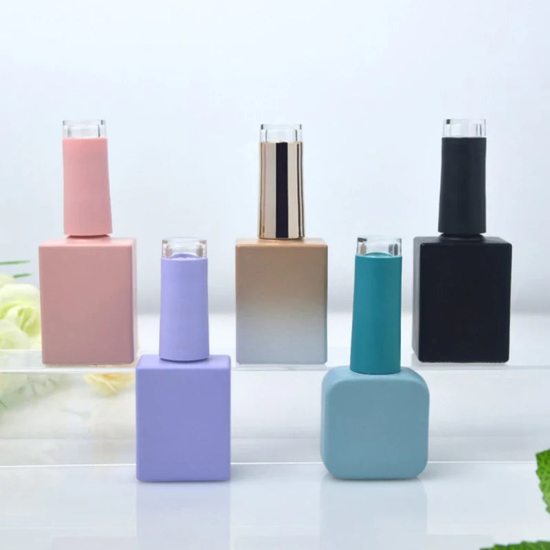 15ml Glass Nail Polish Bottle with Brush – Empty Cosmetic Jar Nail Polish Bottle QXL
