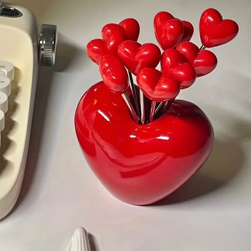 Stainless Steel Heart Fruit & Cake Fork Set | Party Tableware Dessert Fork Set QXL 1 set