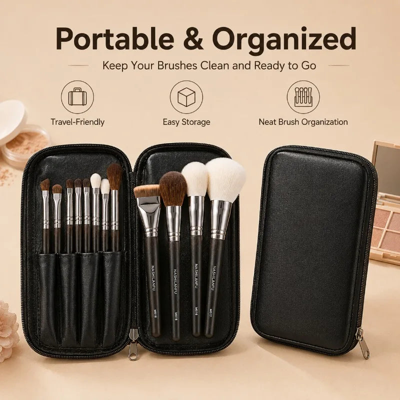 14-Piece Makeup Brush Set with Travel Pouch | Face & Eye Makeup Brush Set QXL