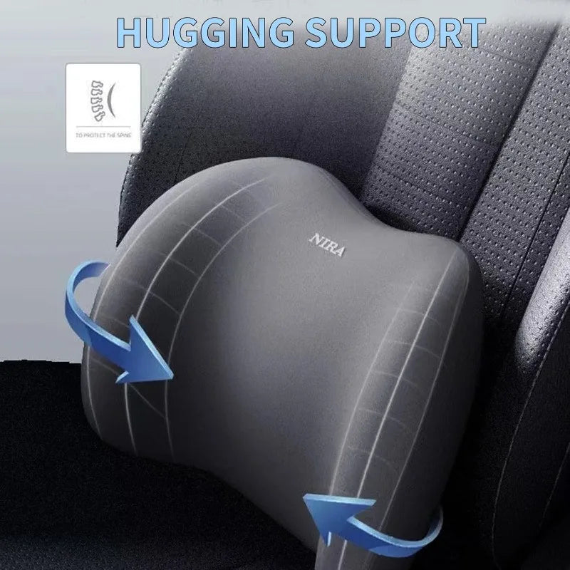 Car Neck Pillow & Lumbar Support Set | Memory Foam Cushion Car Seat Cushion Set QXL