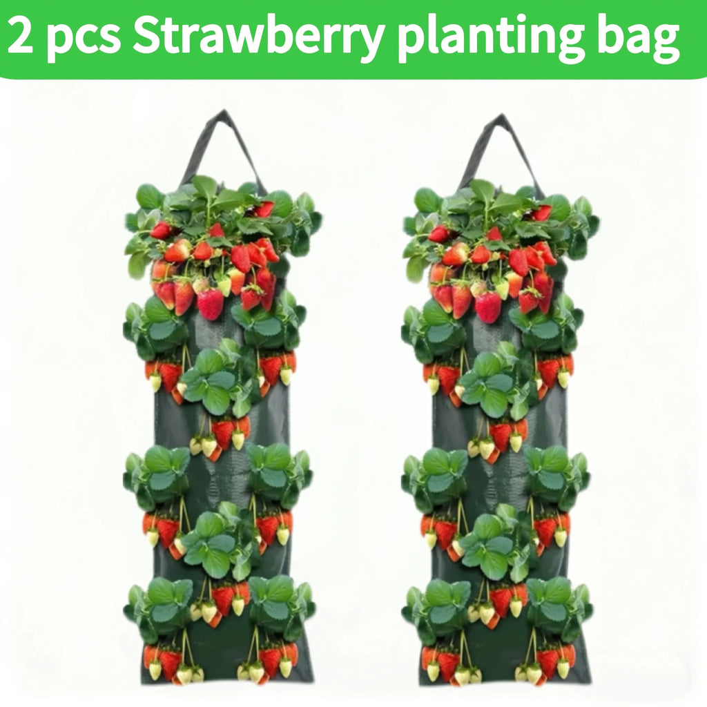Wall-Mount Foldable Planting Bag | 8-Hole Veggie Grow Bag Hanging Grow Bag QXL