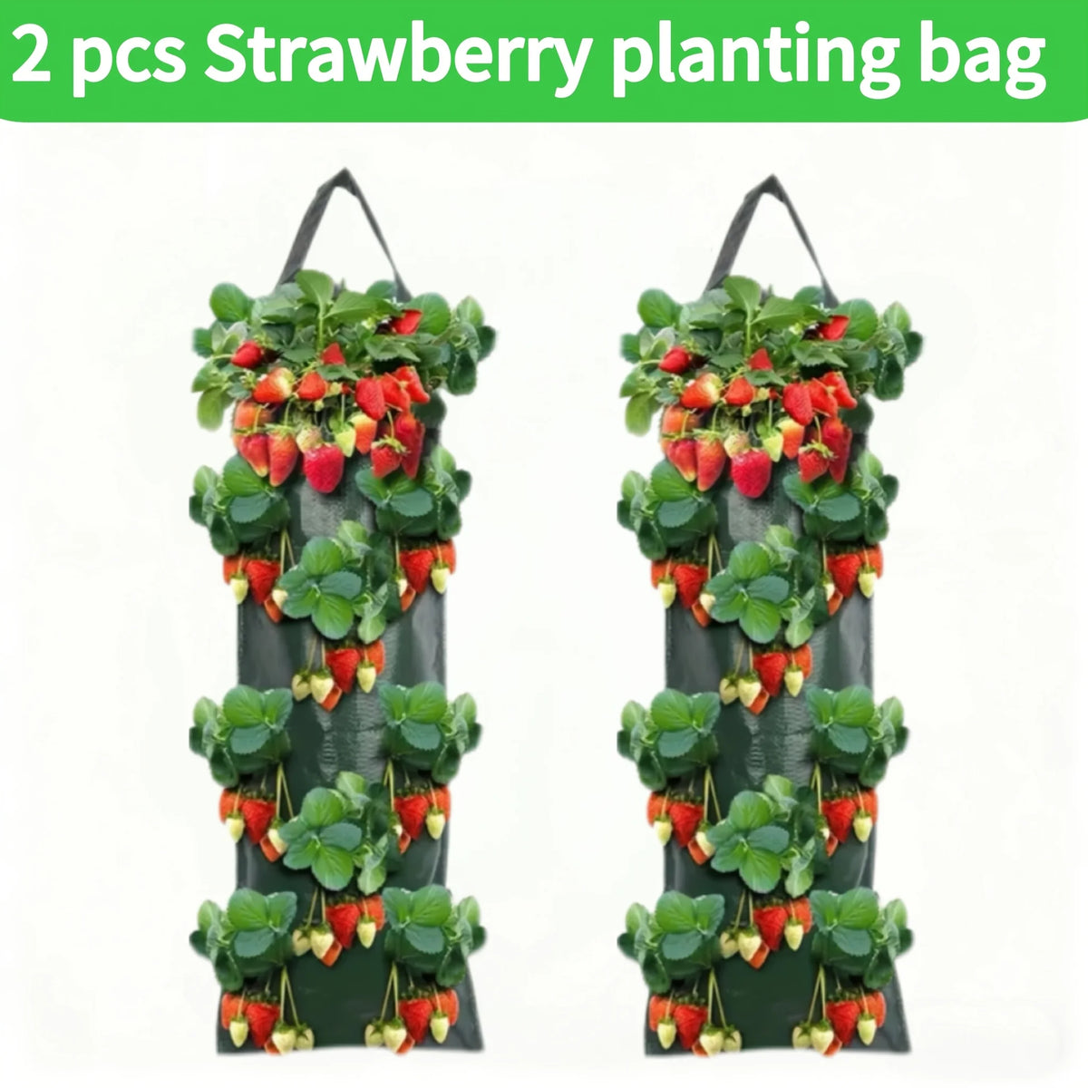 Wall-Mount Foldable Planting Bag | 8-Hole Veggie Grow Bag Hanging Grow Bag QXL