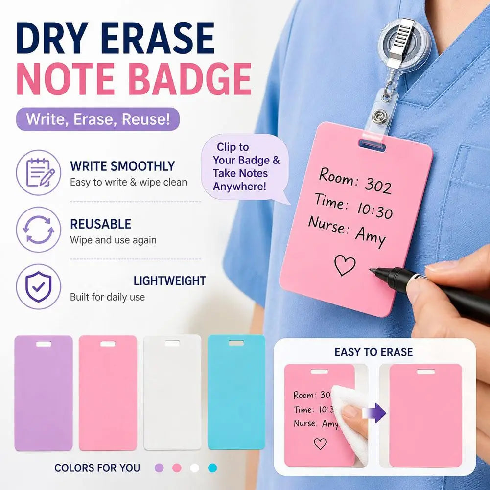Reusable Wipe-Clean Plastic Badge Card & Label 8.5×5.4cm Reusable Badge Card QXL