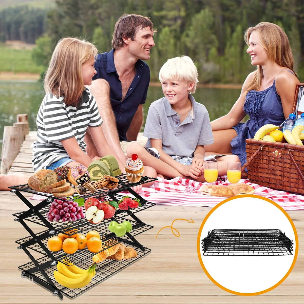 Foldable Stackable Metal Wire Baking Cooling Rack | Drying Baking Cooling Rack QXL