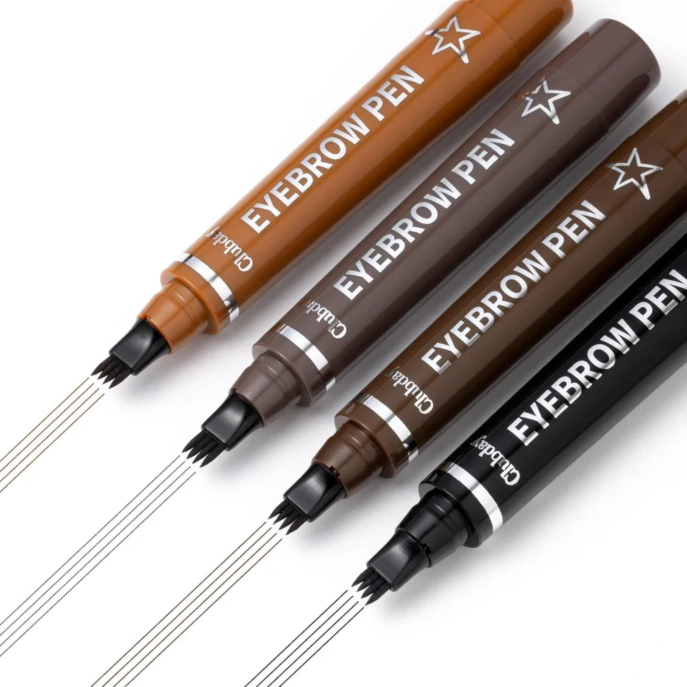 Clubday 4-Prong Eyebrow Pen – Waterproof Wild Brow Effect Eyebrow Pen QXL