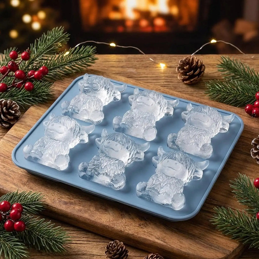 6-Cavity Cow Shaped Silicone Ice Mold for Cocktails & Whiskey Silicone Ice Mold QXL