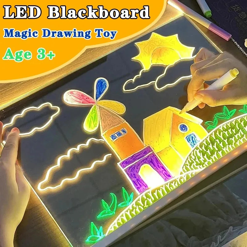 LED Acrylic Drawing Board for Kids | Light-Up Doodle Toy LED Drawing Board QXL