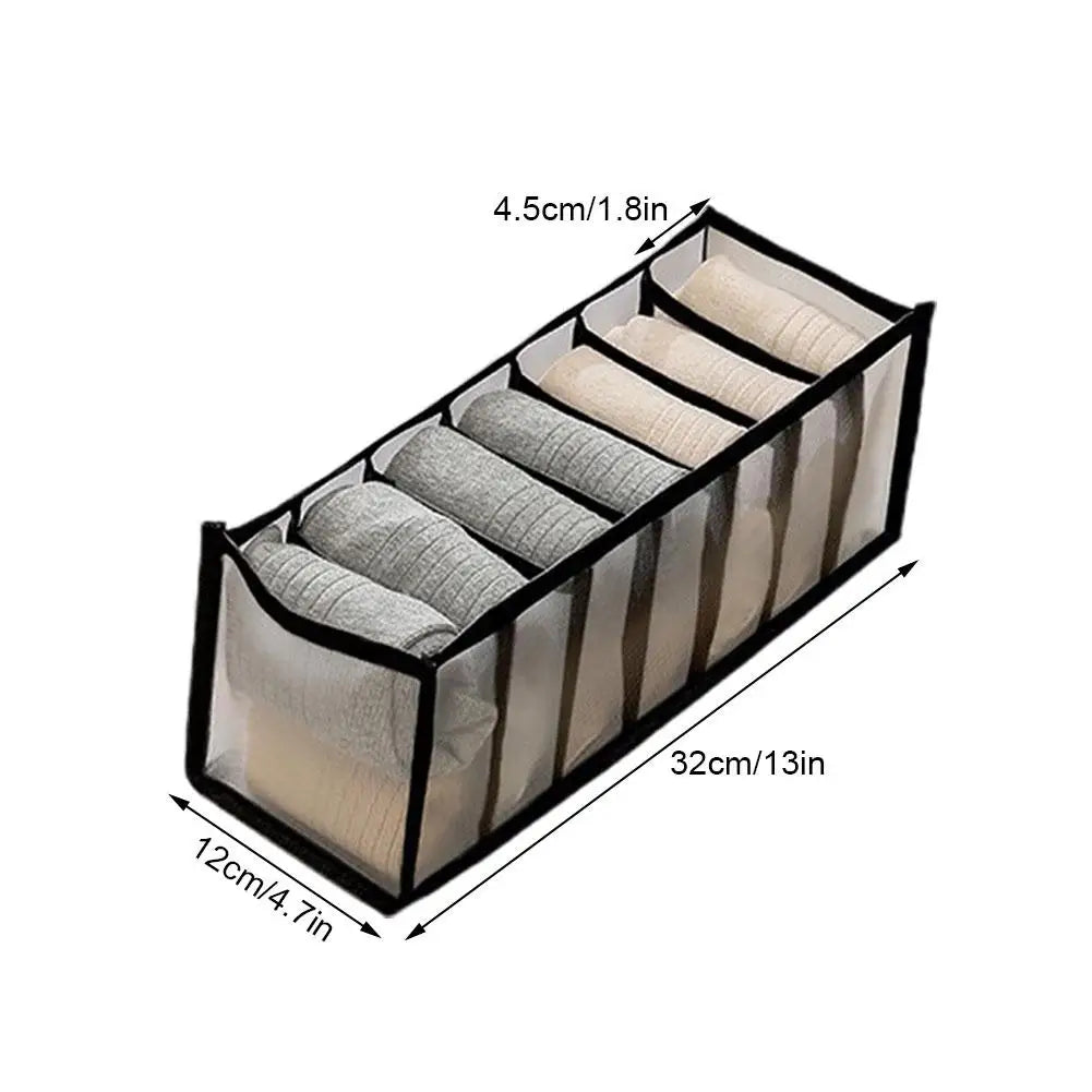 7-Compartment Mesh Underwear Drawer Organizer Bag Drawer Organizer Bag QXL