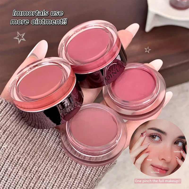 3-in-1 Cream Blush, Lip Gloss & Eye Makeup | Matte Finish Multi-Use Cream Blush QXL